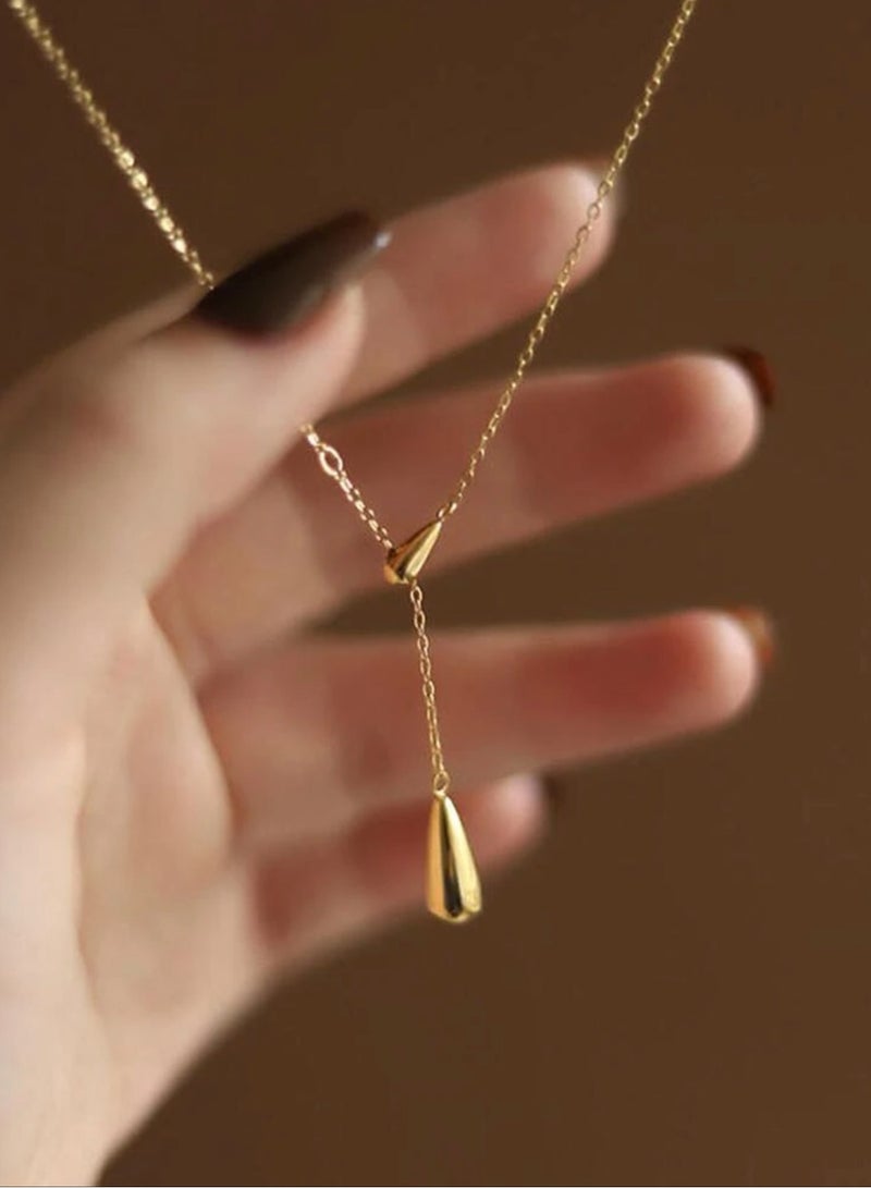 نونز أب سلسال مصنوع من الاستانلس ستيل مطلي باللون الذهبي عيار 18 - Image 1