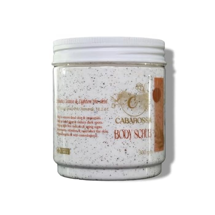 Cabarossa Body Scrub – Exfoliating & Brightening Black Sand Moroccan Hammam Scrub with Apricot, Lupin Extracts, Shea Butter & Jojoba Oil – Deep Cleansing & Instant Glow – 300g - Image 1