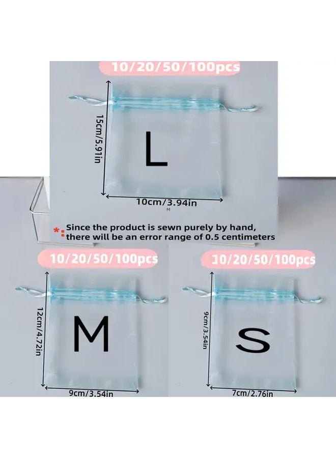 Sky Blue 20PCS Jewelry Storage Nylon Bags Gift Packaging Decoration - Image 3