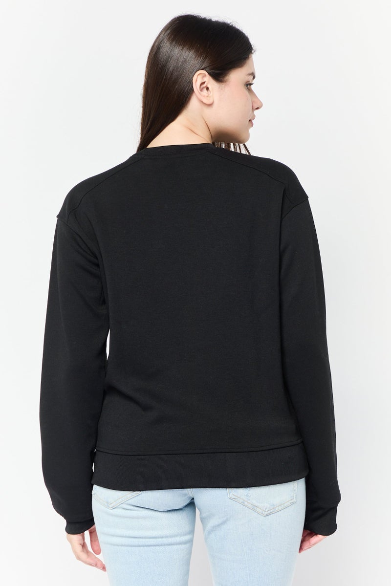 Lyle & Scott Women Crew Neck Brand Logo Long Sleeve Sweatshirts, Black - Image 4