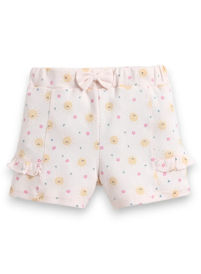 Victor And Jane New Infant Girls’ 2-Piece Set – Sunshine Slogan Top & Floral Ruffle Shorts for Women | Best Price UAE