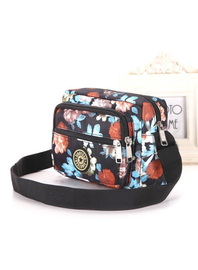 Casual Women's Crossbody Bag Nylon Flower Cloth Shoulder Bag Fashion Crossbody Coin Purse OxFord Cloth Shoulder Cloth Bag-Color:Multi-pattern Match  - Image 3