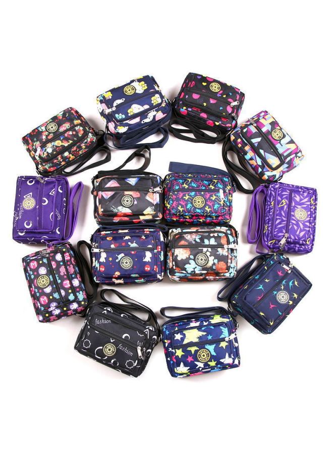 Casual Women's Crossbody Bag Nylon Flower Cloth Shoulder Bag Fashion Crossbody Coin Purse OxFord Cloth Shoulder Cloth Bag-Color:Multi-pattern Match  - Image 1