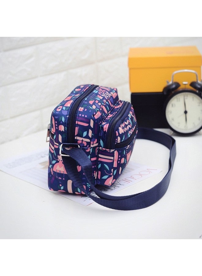 Casual Women's Crossbody Bag Nylon Flower Cloth Shoulder Bag Fashion Crossbody Coin Purse OxFord Cloth Shoulder Cloth Bag-Color:Multi-pattern Match  - Image 4