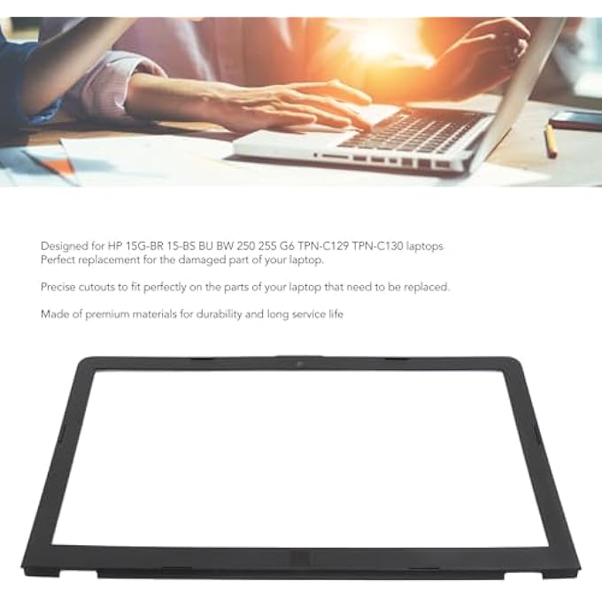 LAPTOP REPLACEMENT LCD FRONT PANEL COVER, NOTEBOOK LCD FRONT PANEL FRAME, REPLACEMENT PARTS COMPATIBLE WITH HP 15G BR 15 BS BU BW 250 255 G6 TPN C129 TPN C130 LAPTOPS - Image 3