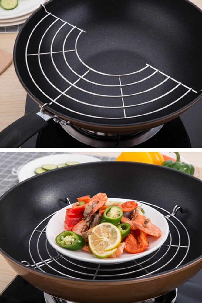 Stainless Steel Semi-circle Fried Strainers Cooling Racks Shelves for Kitchen 28cm - Image 4