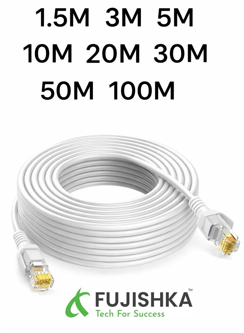 فوجيشكا كابل شبكة كات 6 بطول 1.5 متر، 3 متر، 5 متر، 10 متر، 20 متر، 30 متر، 50 متر، 100 متر - كابل بيانات إيثرنت موثوق - Image 1
