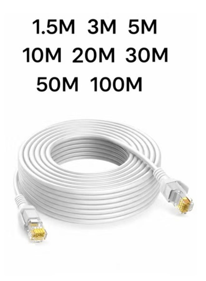 كابل شبكة كات 6 بطول 1.5 متر، 3 متر، 5 متر، 10 متر، 20 متر، 30 متر، 50 متر، 100 متر - كابل بيانات إيثرنت موثوق - Image 1