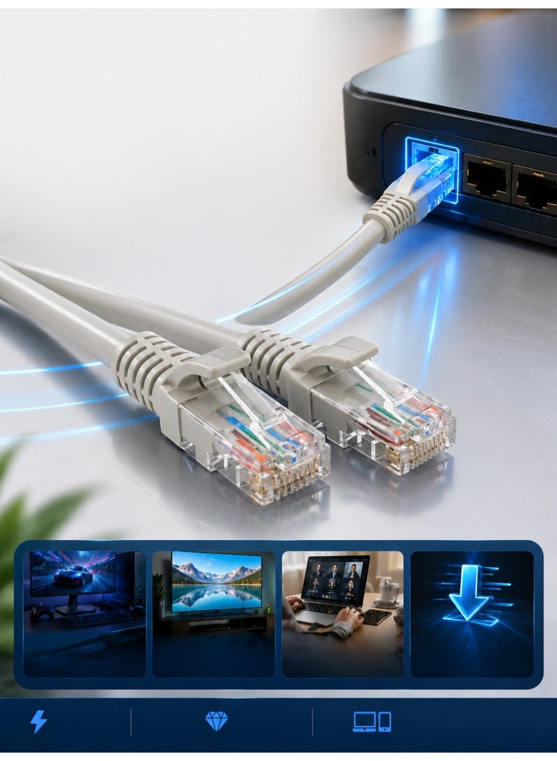 Premium CAT6 Ethernet Cable – High-Speed Gigabit LAN Network Cable RJ45 for Router, PC, Gaming & Modem (Multiple Sizes) - Image 4