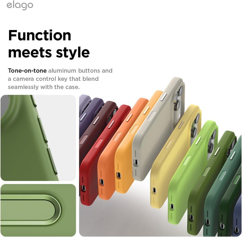 Elago Magnetic Liquid Silicone for iPhone 17 Pro | iPhone 18 Pro case cover Compatible with MagSafe - Cedar Green - Image 4