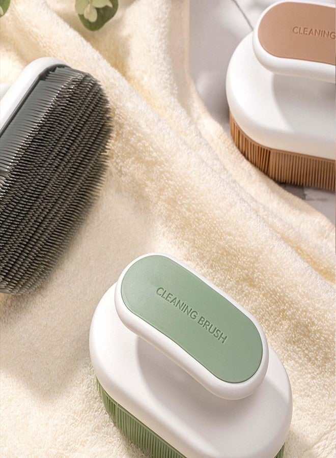Selaurel 2Pcs Soft Bristle Cleaning Brush Silicone Laundry Stain Brushes Small Household Washing Brush Scrub Brushes for Cleaning Laundry Brush for Stains on Clothes Hats Underwear, Comfort Grip - Image 2