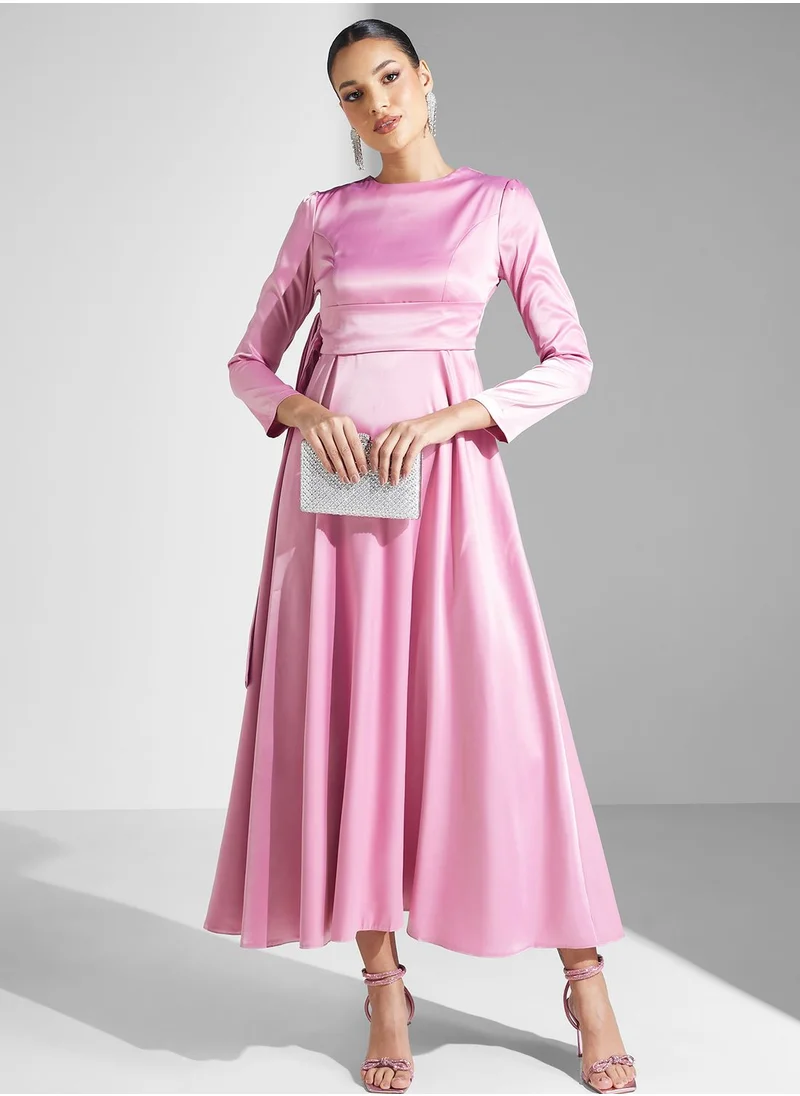 Khizana High Neck Front Tie Dress