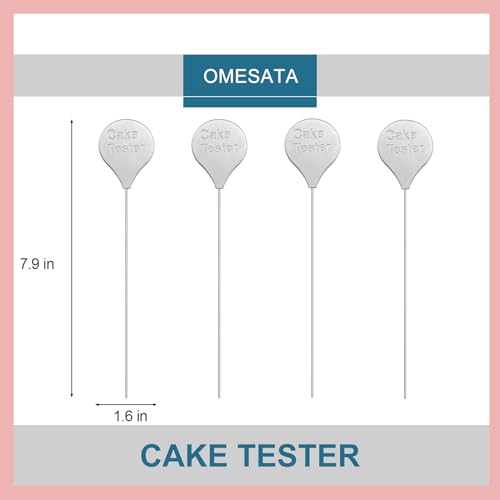 Omesata Cake Tester for Baking, 4 Packs Cake Testers for Baking Doneness and Reusable Cake Testing Stick 7.9 in Stainless Steel Skewer Omesata - Image 2