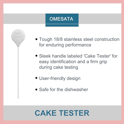Omesata Cake Tester for Baking, 4 Packs Cake Testers for Baking Doneness and Reusable Cake Testing Stick 7.9 in Stainless Steel Skewer Omesata - Image 3