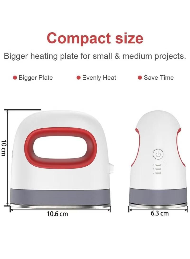 XiuWoo Mini Easy Heat Press Portable Heat Press Machine for T Shirts Shoes and Hats Pressing Machine for Heating Transfer DIY Family Shirt Printing Red - Image 2