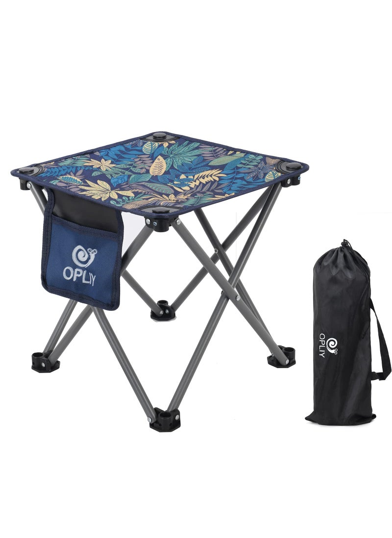 Opliy Opliy Camping Stool Folding Small Chair Portable Camp Stool for Camping Fishing Hiking Gardening and Beach Camping Seat with Carry Bag BlueLeaf 