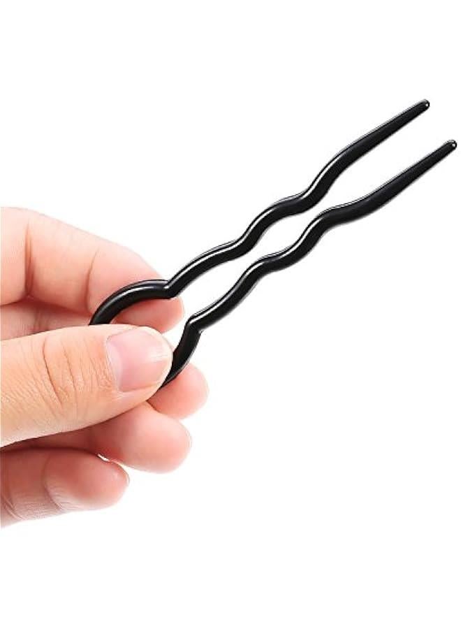 20 Pieces Grip Hair Pins for Thick Hair U Shaped Pin French Simple Fast Spiral Braid Twist Styling Clip Pin for Lady Women, Black and Brown - Image 4