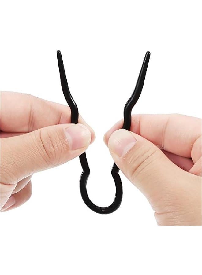 20 Pieces Grip Hair Pins for Thick Hair U Shaped Pin French Simple Fast Spiral Braid Twist Styling Clip Pin for Lady Women, Black and Brown - Image 3