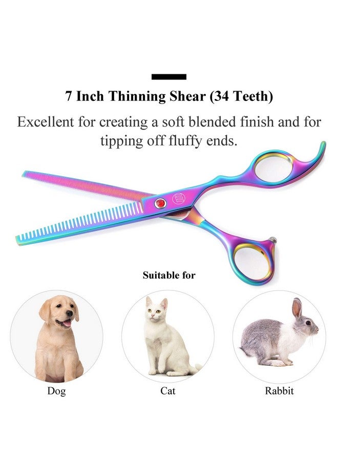 Moontay Professional Dog Grooming Scissors Set, 7 Inch/8 Inch Pet Grooming Scissors Chunkers Shears For Dog, Curved Dog Grooming Scissors, Thinning Shears For Dog With Grooming Comb - Image 2