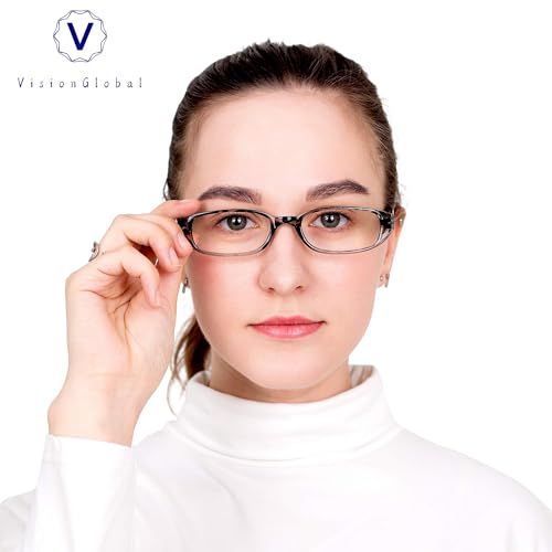 VisionGlobal 4 Pairs Reading Glasses with Spring Hinge, Blue Light Blocking Glasses for Women/Men (4 Color,+2.50 Magnification) - Image 5