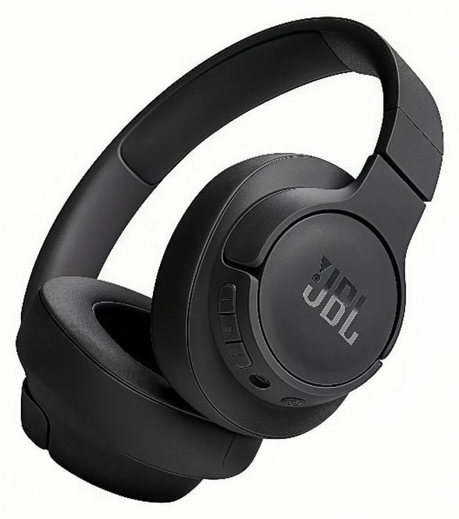 جي بي إل سماعات رأس لاسلكية Tune 720BT فوق الأذن مع صوت JBL Pure Bass، وتقنية بلوتوث 5.3، وعمر بطارية يصل إلى 76 ساعة وشحن سريع، ومكالمات بدون استخدام اليدين بالإضافة إلى اتصال متعدد النقاط ذكي بالصوت، خفيفة الوزن ومريحة وقابلة للطي، وكابل صوت قابل للفصل - أسود - Image 1