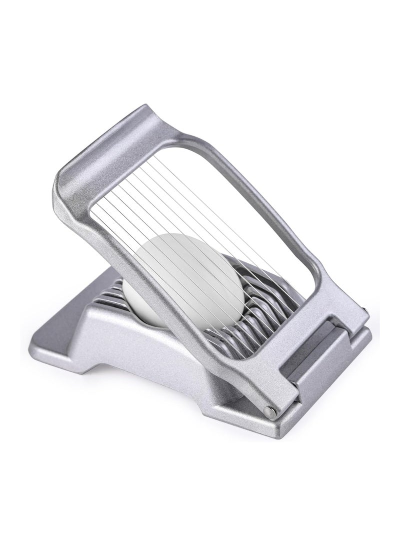 VIUAUAX قطاعة بيض، قطاعة بيض من الألومنيوم، قطاعة بيض، قطاعة بيض، قطاعة بيض، قطاعة فراولة، قطاعة بيض مسلوق وفراولة من الفولاذ المقاوم للصدأ - ألومنيوم متين، آمنة للغسل في غسالة الأطباق للفواكه الطرية - Image 1