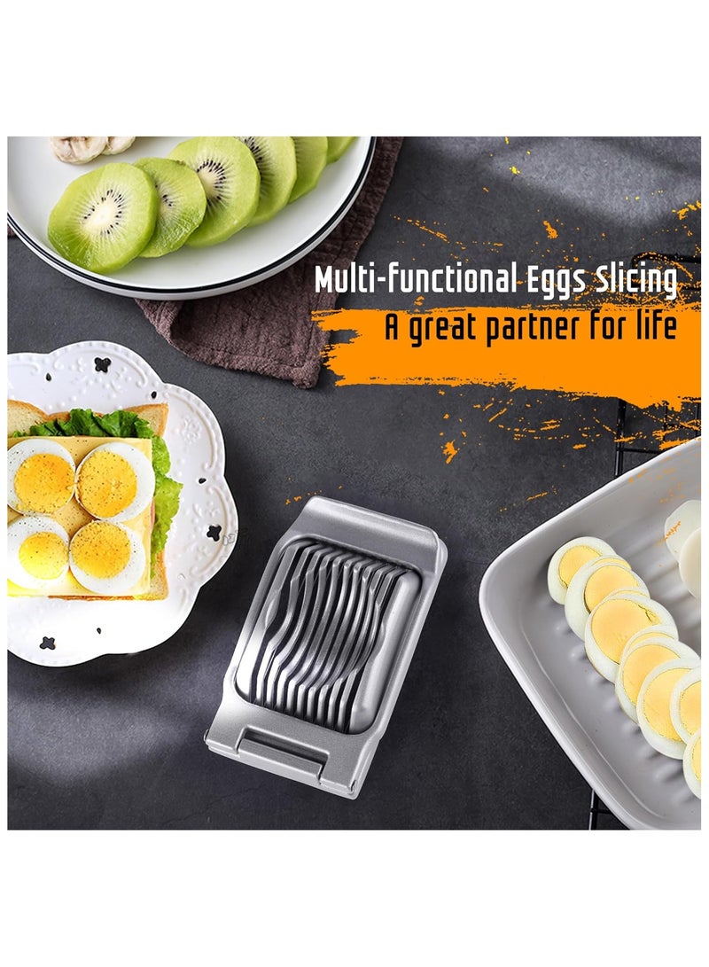 VIUAUAX قطاعة بيض، قطاعة بيض من الألومنيوم، قطاعة بيض، قطاعة بيض، قطاعة بيض، قطاعة فراولة، قطاعة بيض مسلوق وفراولة من الفولاذ المقاوم للصدأ - ألومنيوم متين، آمنة للغسل في غسالة الأطباق للفواكه الطرية - Image 4