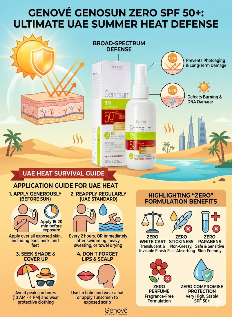 جينوف كريم واقي من الشمس Genosun Zero SPF 50+ | حماية واسعة النطاق من الأشعة فوق البنفسجية الطويلة (UVA) والأشعة فوق البنفسجية القصيرة (UVB) وكريم واقي خفيف الوزن للوجه