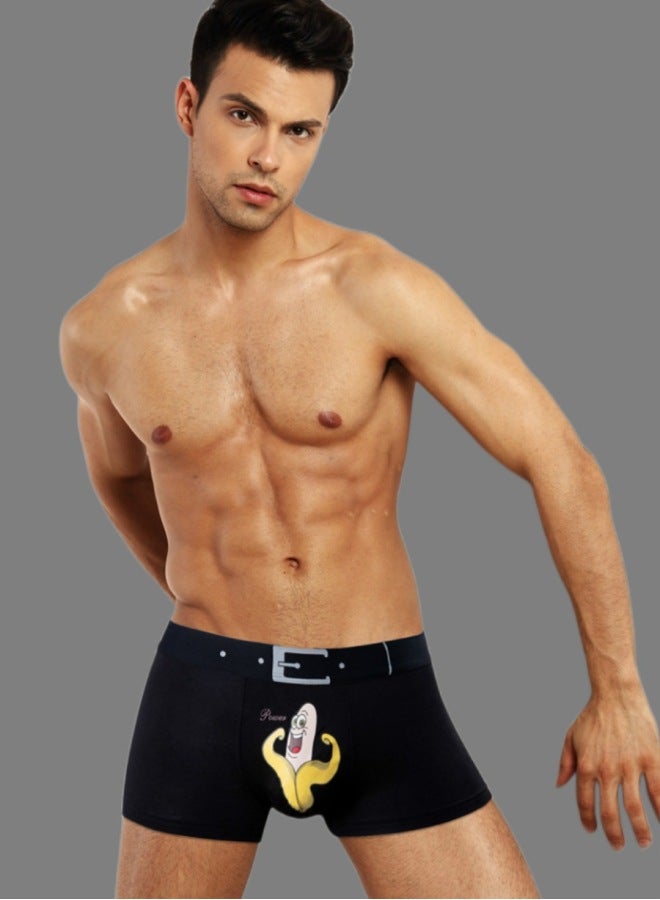 New Men's Underwear Seamless Modal Bamboo Fiber Breathable Comfortable Antibacterial Cartoon Printed Boxer Briefs Men