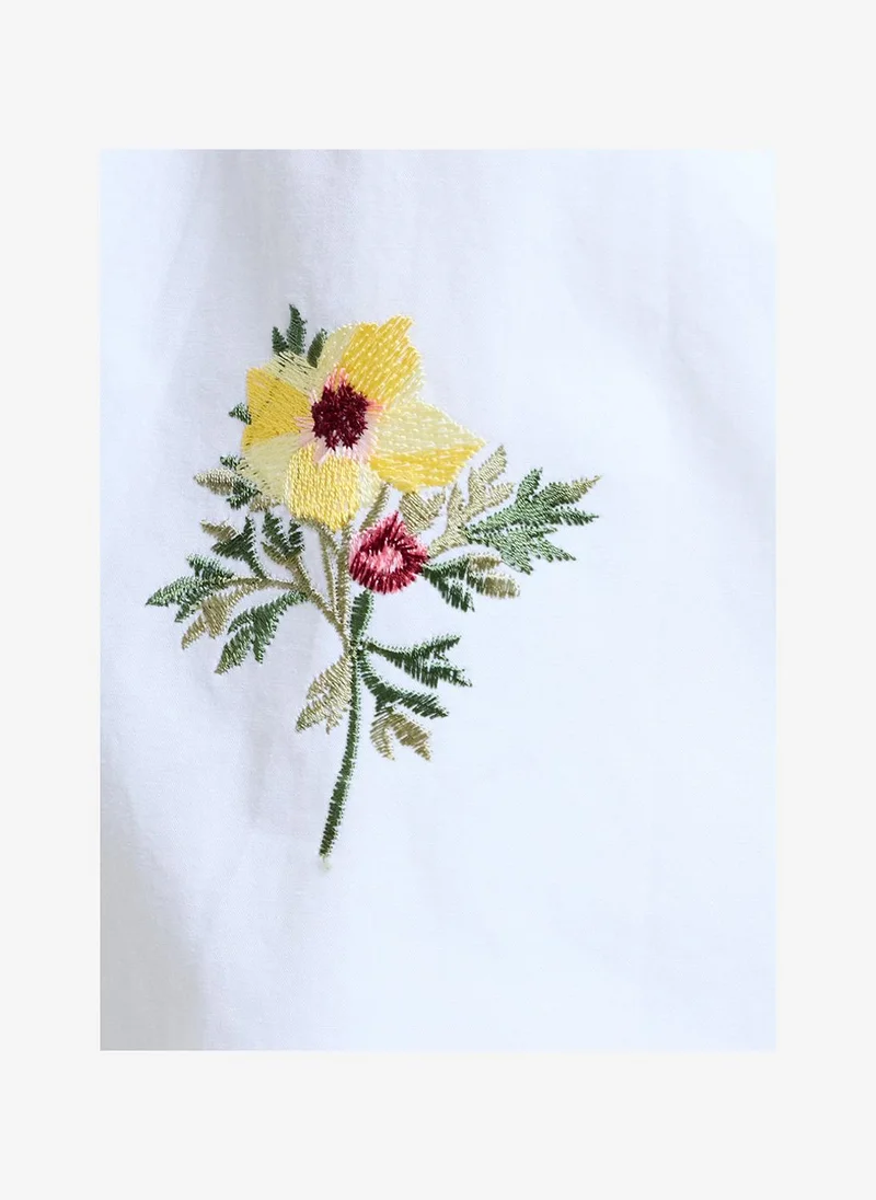 French Connection  Women's Cotton Floral Embroidered White Shorts for Women | Best Price UAE