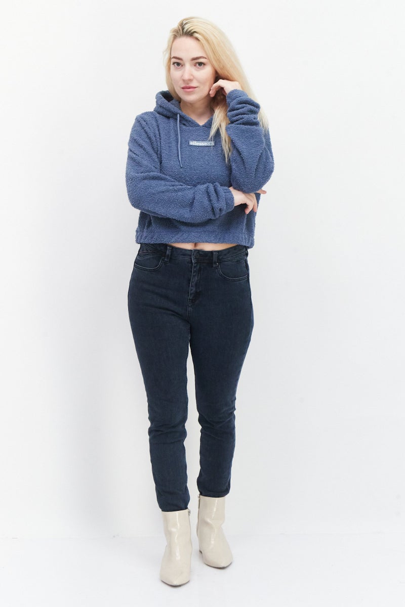 Ellesse Women Sportswear Fit Brand Logo Drawstring Hoodie, Dusty Blue - Image 4