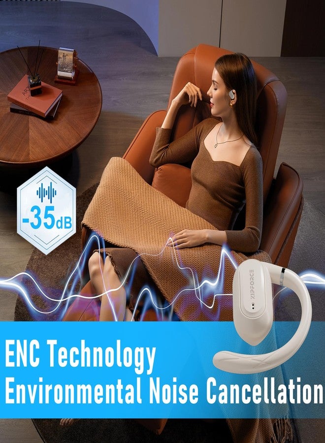 ZIPFORCE True Wireless Earbuds, Open-Ear Bluetooth 5.3 Headphones 4-Mics ENC Clear Call, OWS Bluetooth Earbuds Touch Control, IPX6 Waterproof TWS, Light-Weight Earphones - Image 3