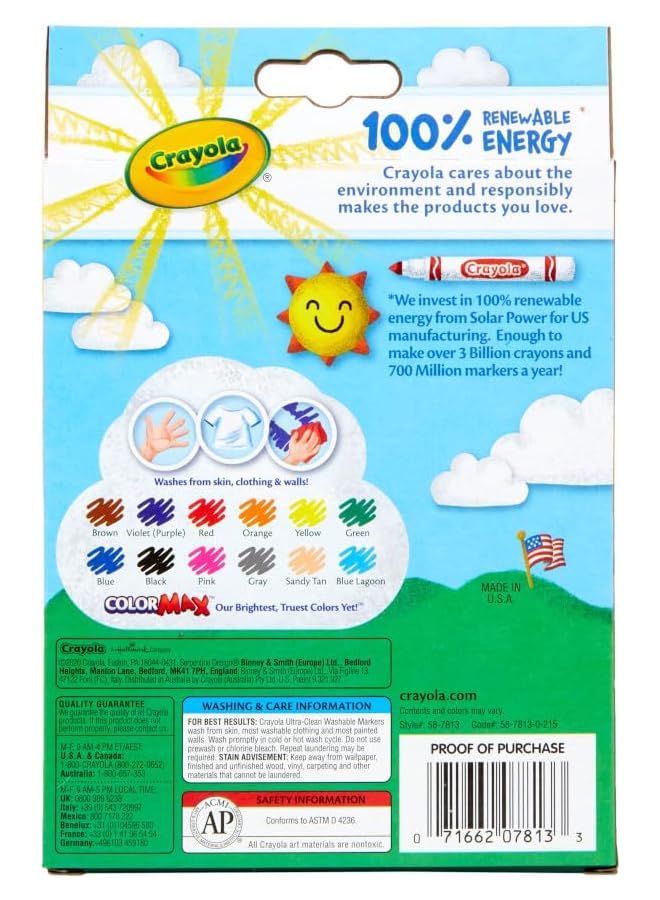 Crayola 12 Ct. Ultra Clean Washable Colormax Markers 1 Of Piece - Image 3