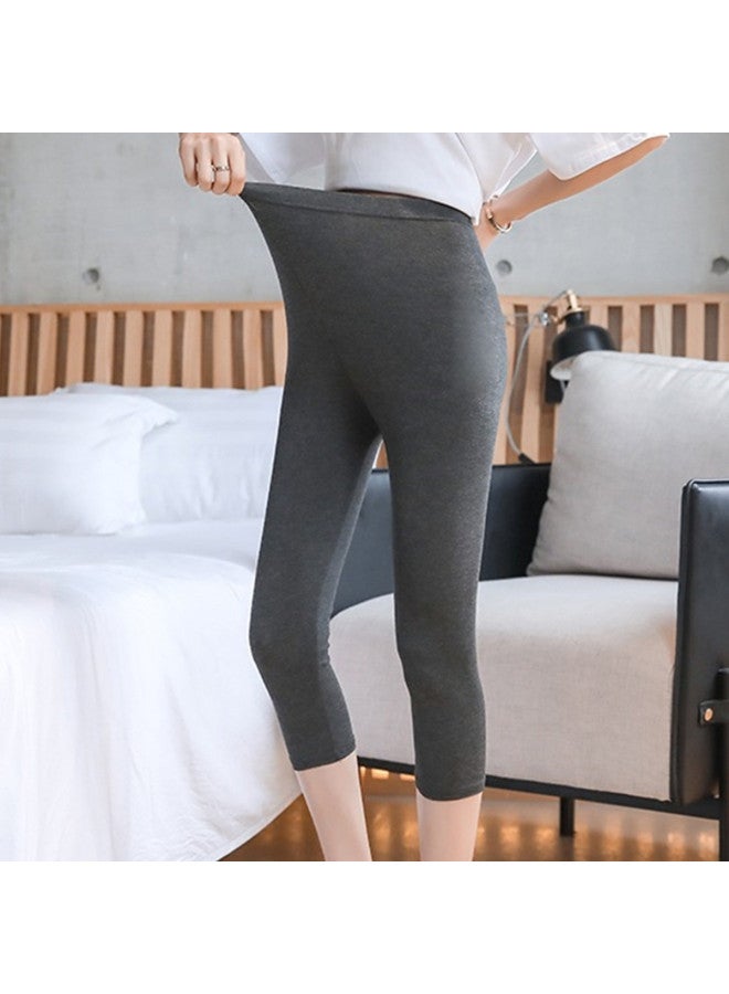 Top melon Women'S High-Waist Elastic Large Size Slim-Fit Leggings, Mid-Length Capri Pants For Outdoor Wear - Image 3