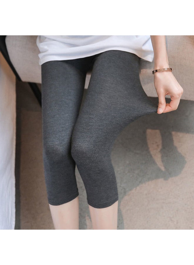 Top melon Women'S High-Waist Elastic Large Size Slim-Fit Leggings, Mid-Length Capri Pants For Outdoor Wear - Image 2