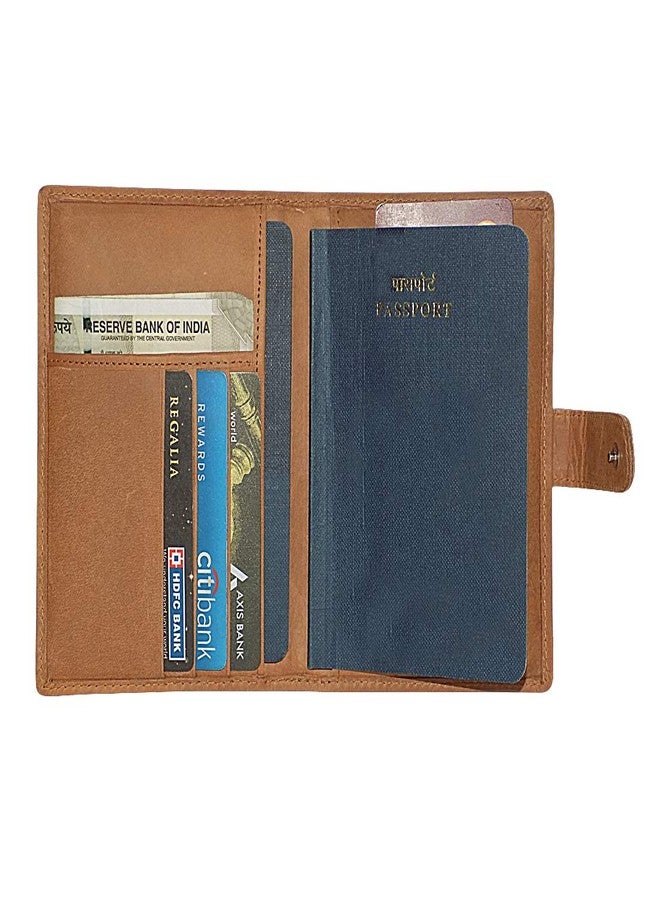 STYLE SHOES Tan Smart and Stylish Leather Passport Holder - Image 4