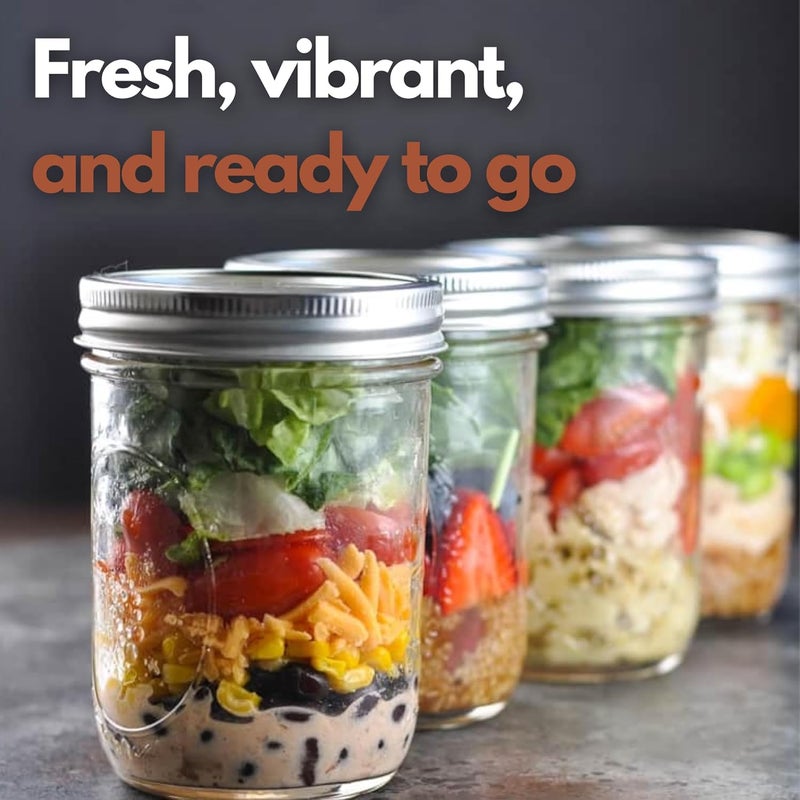 PR1M3 Wide Mouth Mason Jars 16 Oz (2-Pack) with Metal Airtight Lids & Bands, Glass Jars for Fermenting, Pickling, Preserving, Meal Prep, or DIY Decors and Projects - Image 3