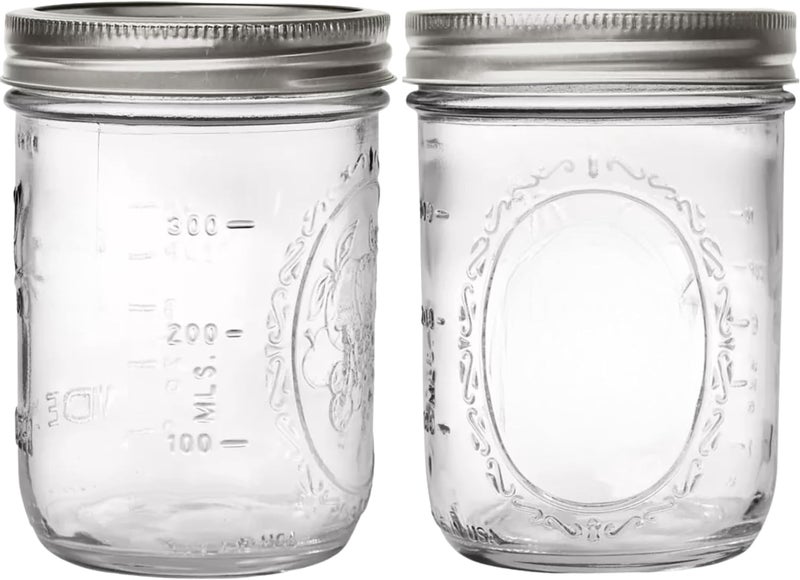 PR1M3 Wide Mouth Mason Jars 16 Oz (2-Pack) with Metal Airtight Lids & Bands, Glass Jars for Fermenting, Pickling, Preserving, Meal Prep, or DIY Decors and Projects - Image 1