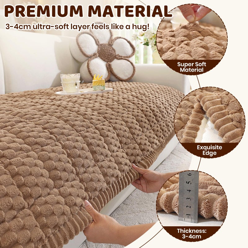 Royhom Couch Cover for Dogs Washable, Soft Thick Pet Couch Covers for Sofa, Pawcart Couch Protector Pet Friendly, Furniture Covers Dog Mat for Couches and Sofas (Brown, 27.6 x 59 Inch) - Image 4