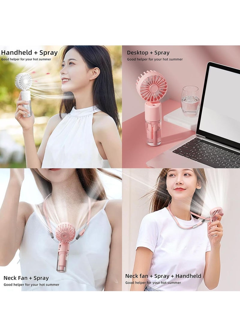 Portable Handheld Misting Fan，Rechargeable Battery Operated Spray Water Mist Fan Foldable，4 Speeds，Small Personal Cooling Fans for Outdoor,Travel, Makeup, Home, Office, Camping - Image 5