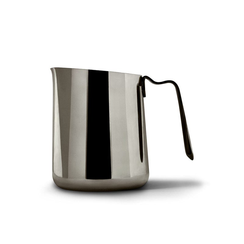 FELLOW Fellow Eddy Steaming Pitcher  Milk Frother Pitcher with Fluted Spout Premium Barista Tools for Precision Latte Art 188 Stainless Steel Graphite 18oz Jug 