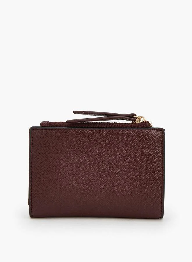 Celeste BURGUNDY Safiano Textured Wallet With Button Closure for Women | Best Price UAE