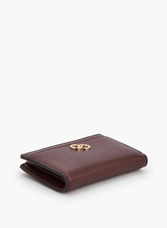 Celeste BURGUNDY Safiano Textured Wallet With Button Closure for Women | Best Price UAE
