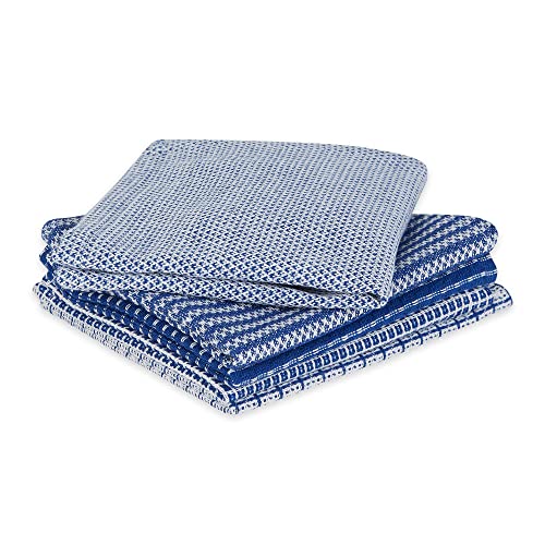 DII Ultra Absorbent, Everyday Cotton Kitchen Towels, Dishcloth Set, Assorted Blue, 5 Piece - Image 2