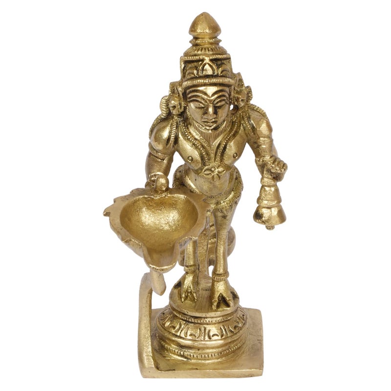 ARTVARKO ARTVARKO Brass Brahma Aarti Diya Oil Lamp Decorative Puja Home Temple Accessory Camphor Burner lamp Aarti Diwali Gifts Home Dcor  - Image 2