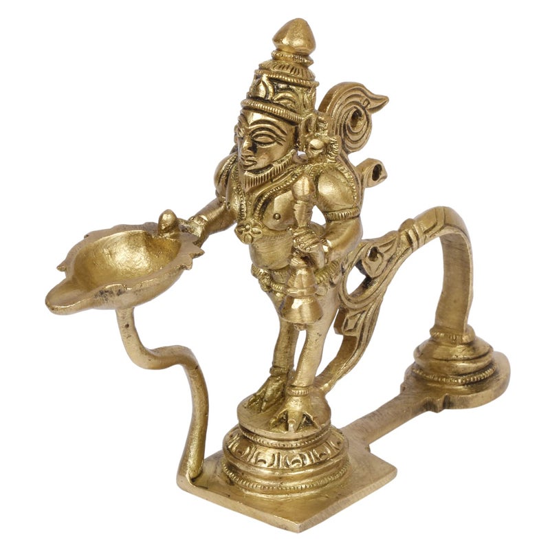 ARTVARKO ARTVARKO Brass Brahma Aarti Diya Oil Lamp Decorative Puja Home Temple Accessory Camphor Burner lamp Aarti Diwali Gifts Home Dcor  - Image 3