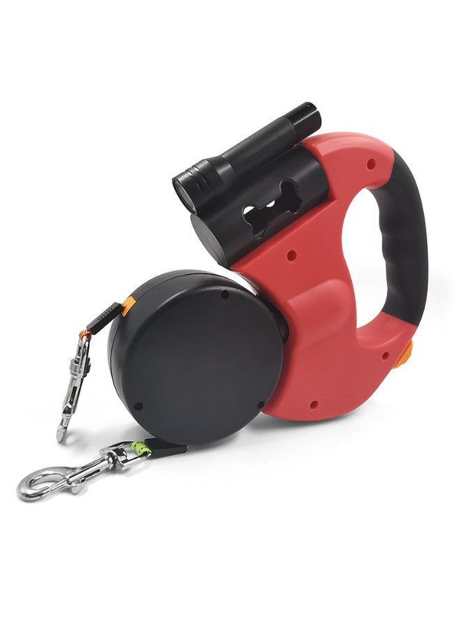 طوق كلب مزدوج قابل للسحب للكلاب الصغيرة - حزام للمشي مع حزام عاكس من النايلون للتدريب والجري والمشي مع 360 درجة دون تشابك، طوق مزدوج للكلاب لبوكسر، وتيدي - Image 3
