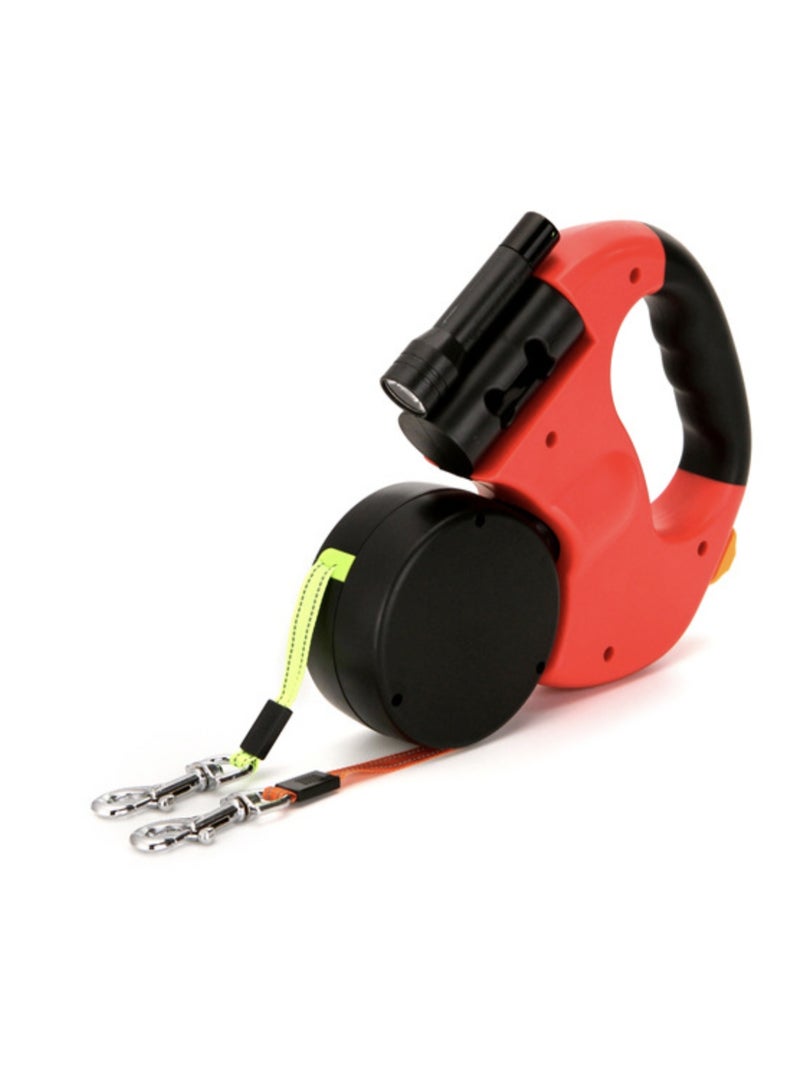 طوق كلب مزدوج قابل للسحب للكلاب الصغيرة - حزام للمشي مع حزام عاكس من النايلون للتدريب والجري والمشي مع 360 درجة دون تشابك، طوق مزدوج للكلاب لبوكسر، وتيدي - Image 1