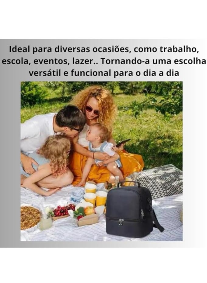 general Insulated bag lunch box, suitable for waterproof lunch box work, walking, school, university, insulated lunch box with handle - Image 2