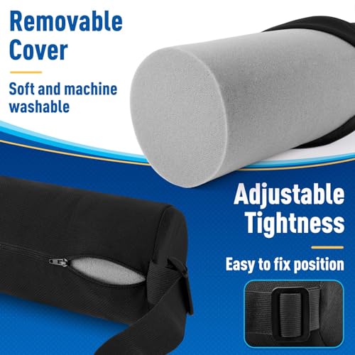 CushZone Lumbar Roll Support Pillow for Office Chair, Car, Gaming Chair, Memory Foam Back Cushion with Washable Cover for Relieving Back Pain & Improving Posture,Black - Image 4